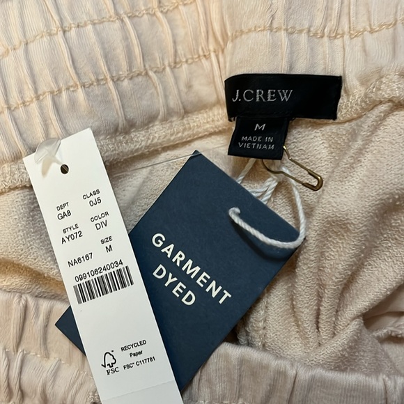 J Crew NWT ecru lounge set Top size large, medium bottoms. 100% cotton - Picture 4 of 11